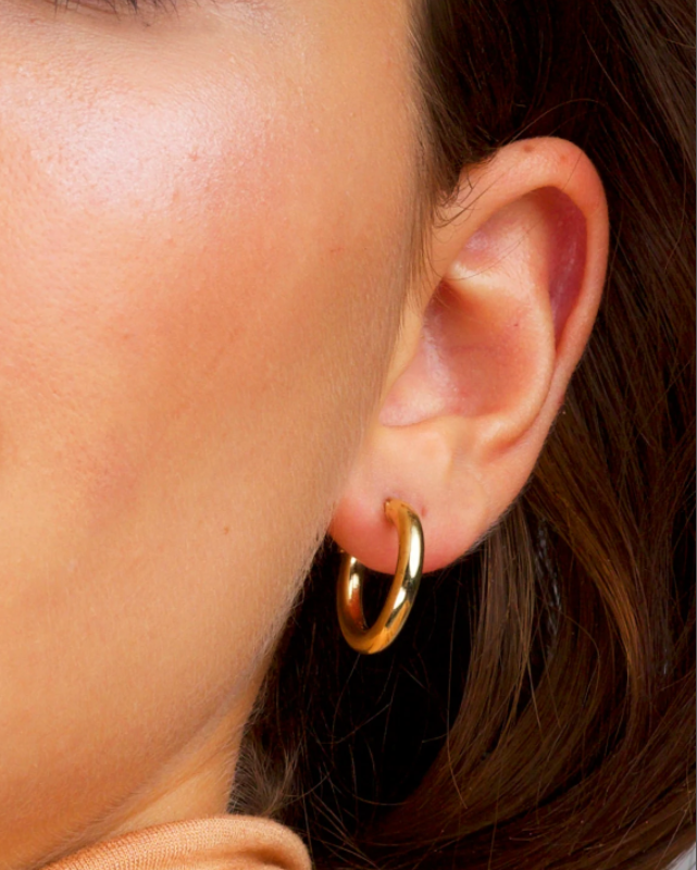 Bold Large Round Hoop Earring in 10k Gold-Yellow