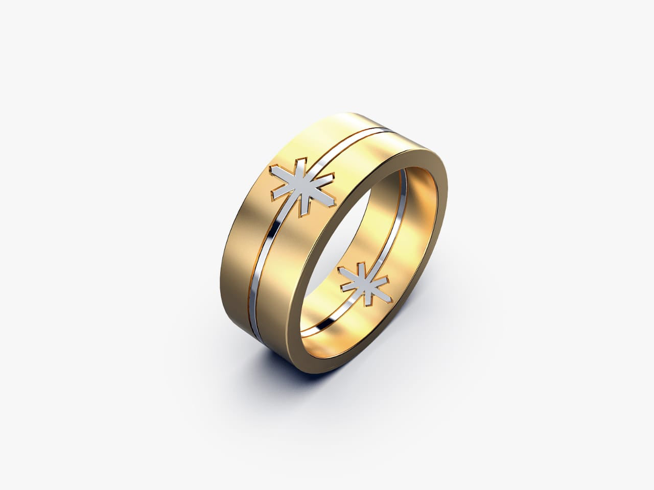 Truss 3 Shareble Ring in 18 K Yellow Gold