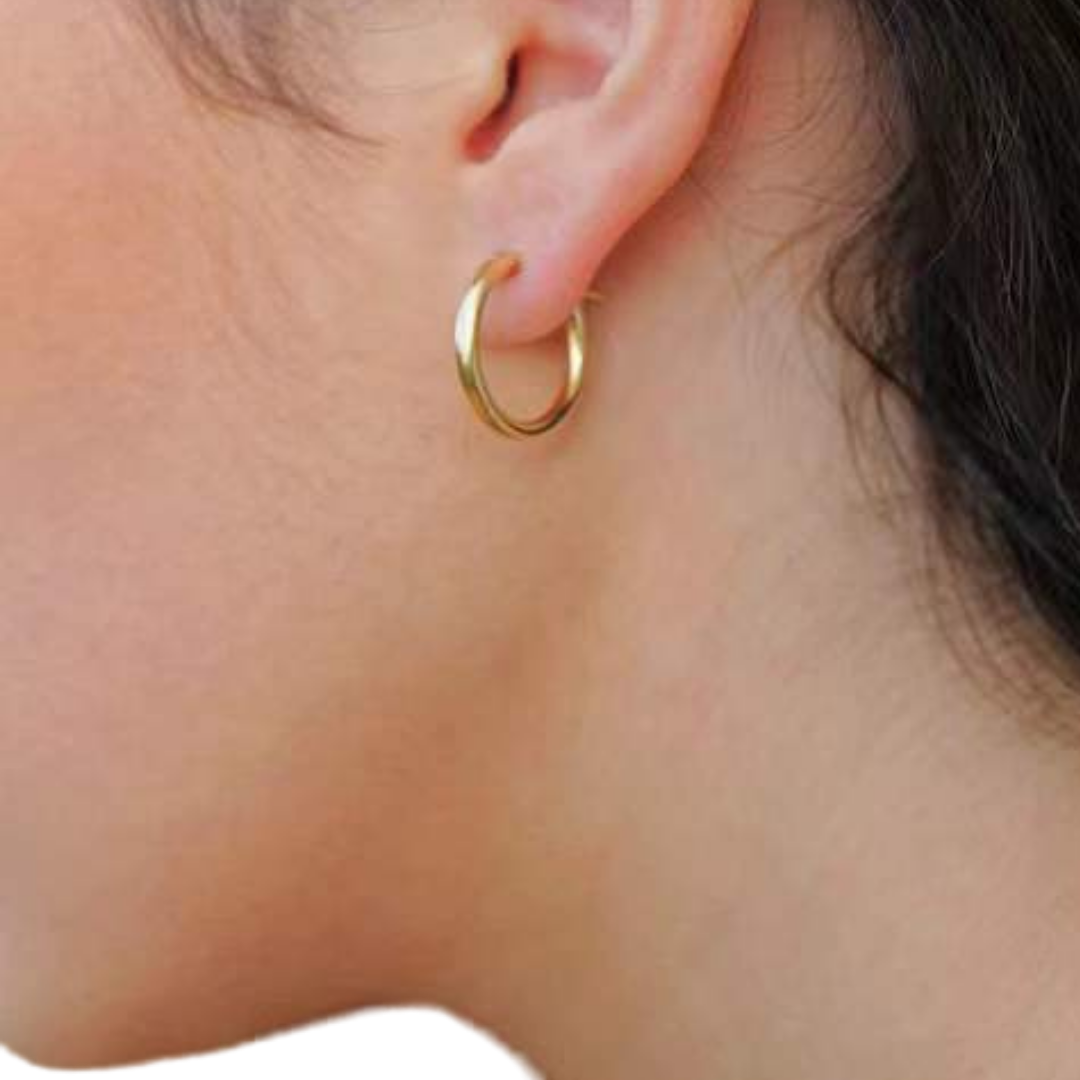 Medium Round Hoop Earring in 10k Gold-Yellow
