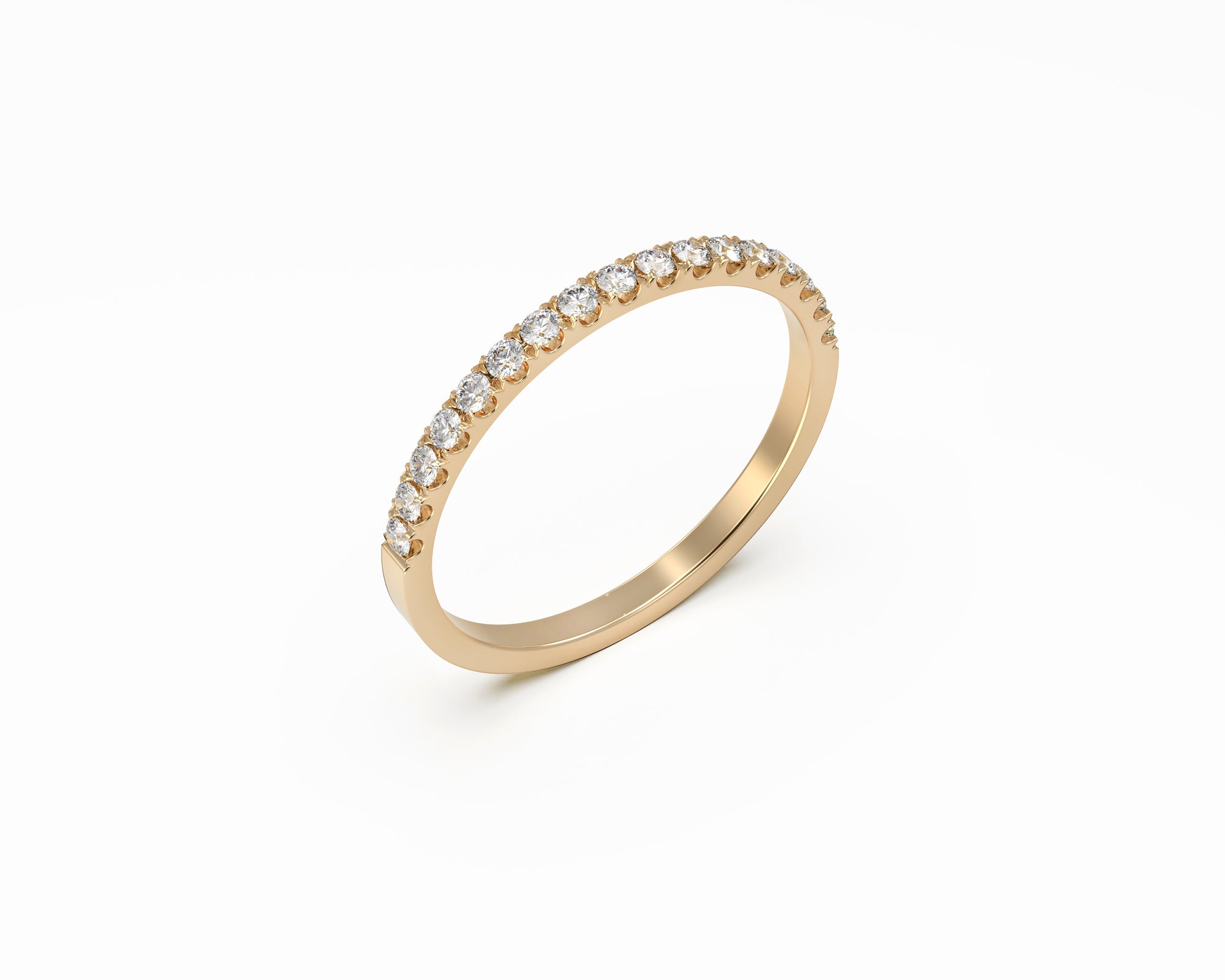 Stackable Sharable Ring with Diamond in 14K Gold