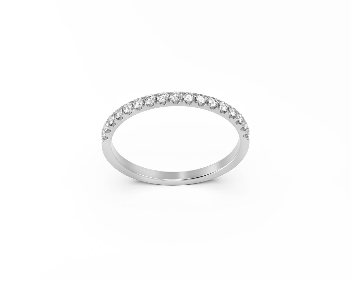 Stackable Sharable Ring with Diamond in 14K Gold