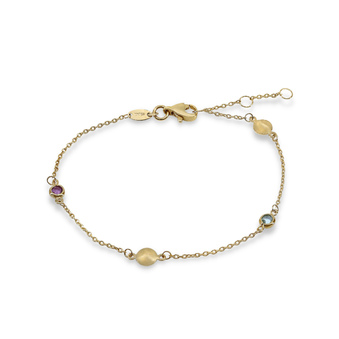 Candy Bracelet with Topaz & Amethyst in 10K Yellow Gold