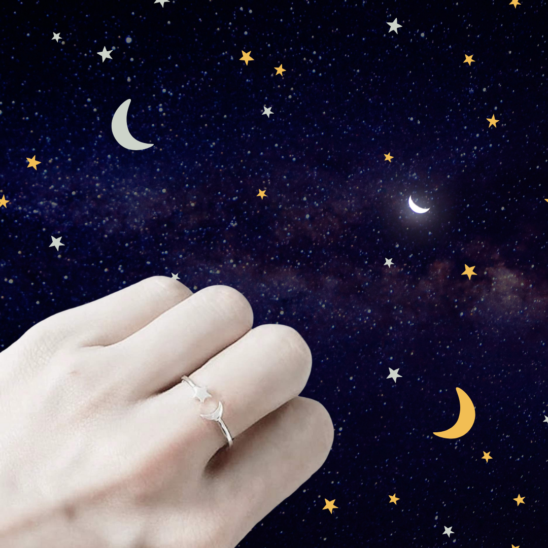 Stackable Rope Star & Moon Ring