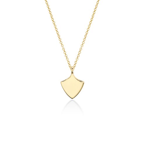 Elegant Shield Necklace in 10K Gold