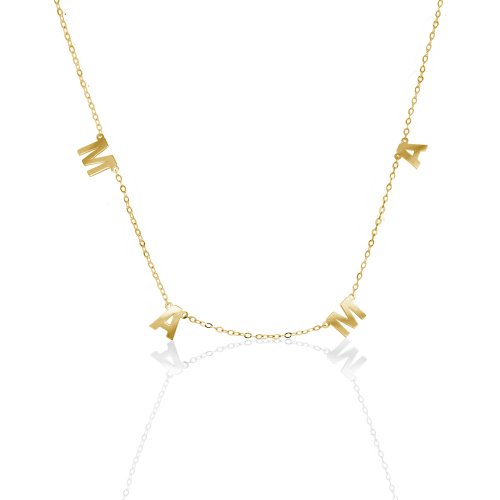 Mama Necklace in Solid 10K Gold