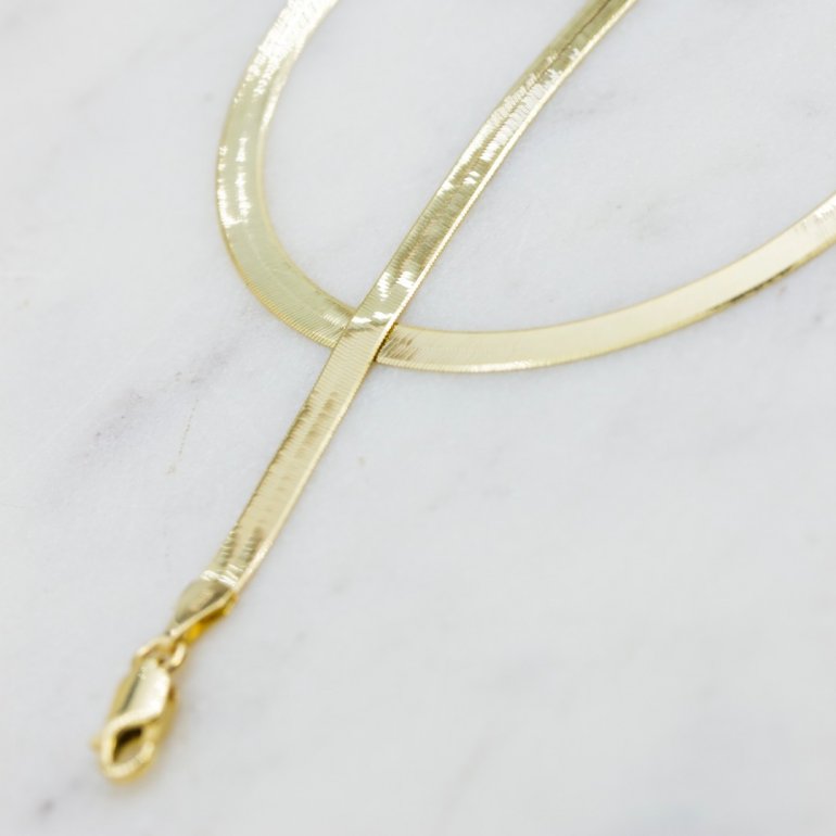 Herringbone Chain in 3.5mm- 10k Yellow Gold