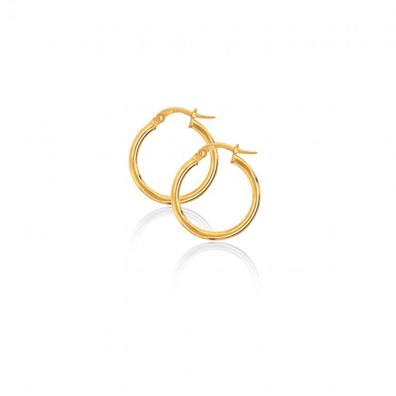 Medium Round Hoop Earring in 10k Gold-Yellow