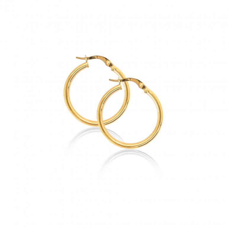 Large Round Hoop Earring in 10k Gold-Yellow