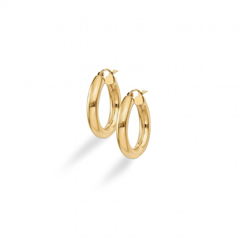 Bold Large Round Hoop Earring in 10k Gold-Yellow