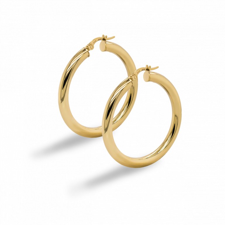 Bold Oversize Round Hoop Earring in 10k Gold-Yellow