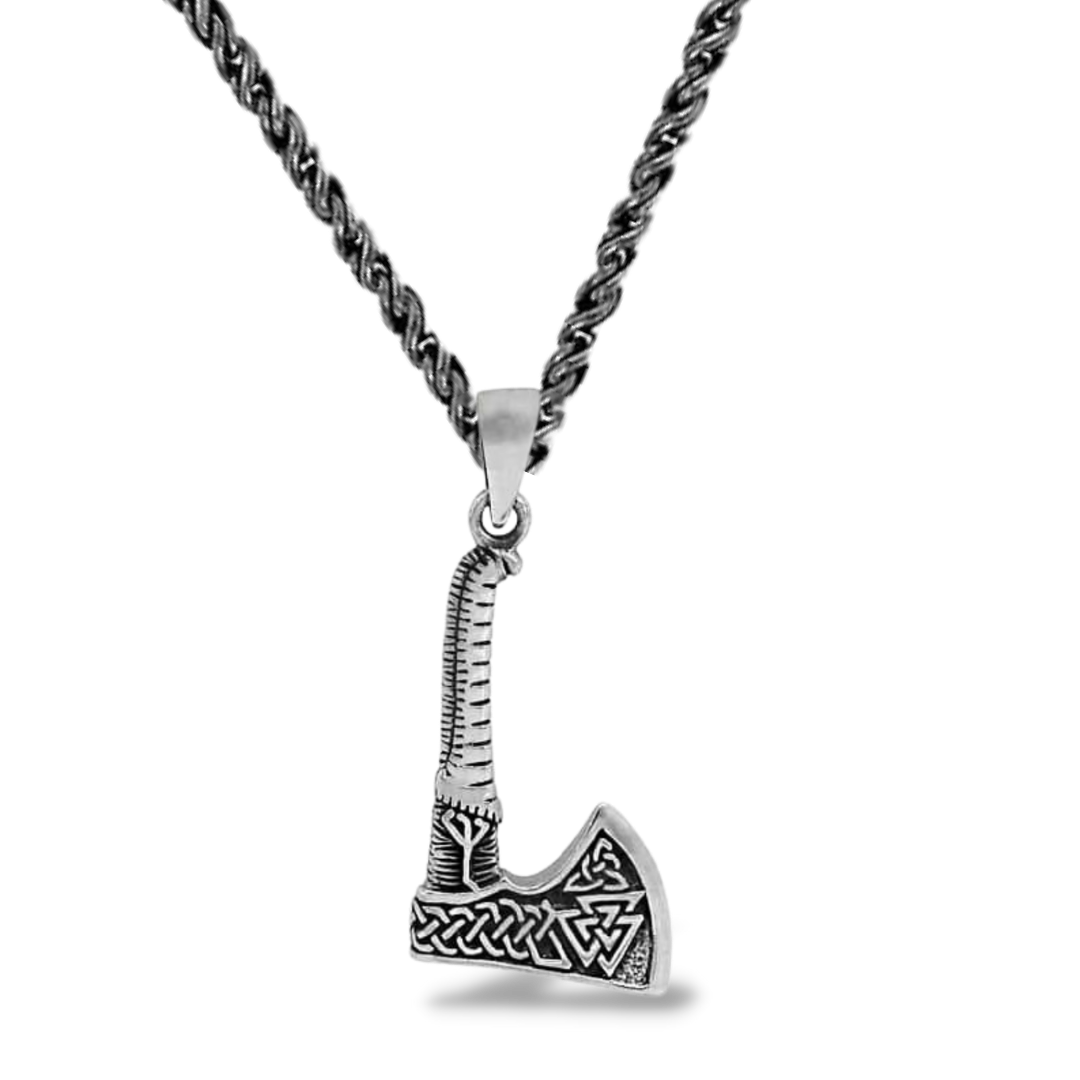 Conquertime Viking Axe Amulet in Sterling Silver