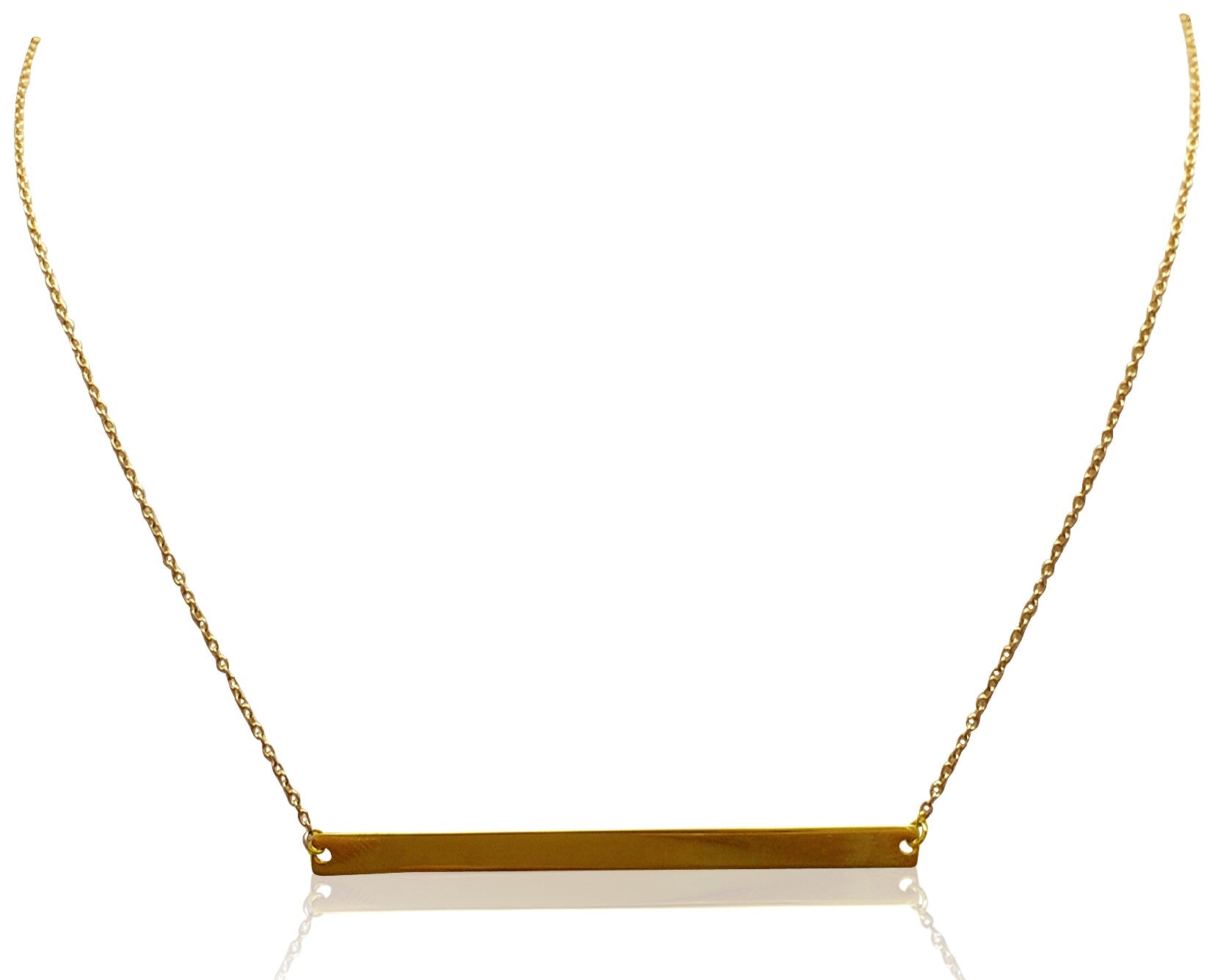 Horizontal Bar Necklace in 14K Gold