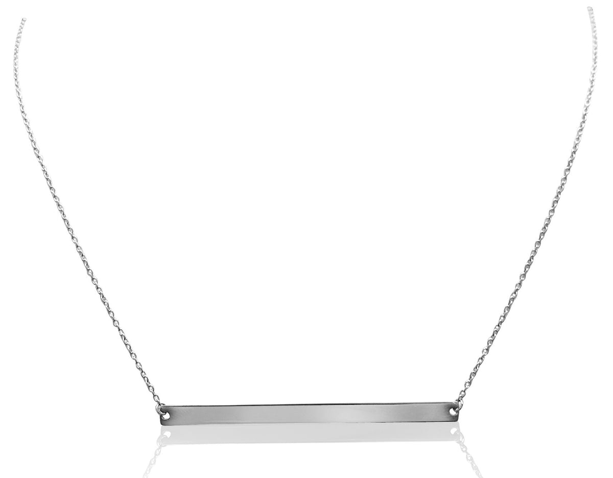 Horizontal Bar Necklace in 14K White Gold
