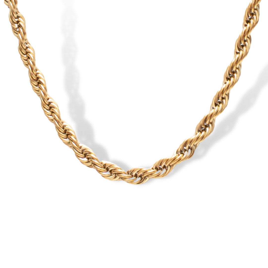 Wide Hollow Rope Chain Bracelet in 10K Gold, 5mm