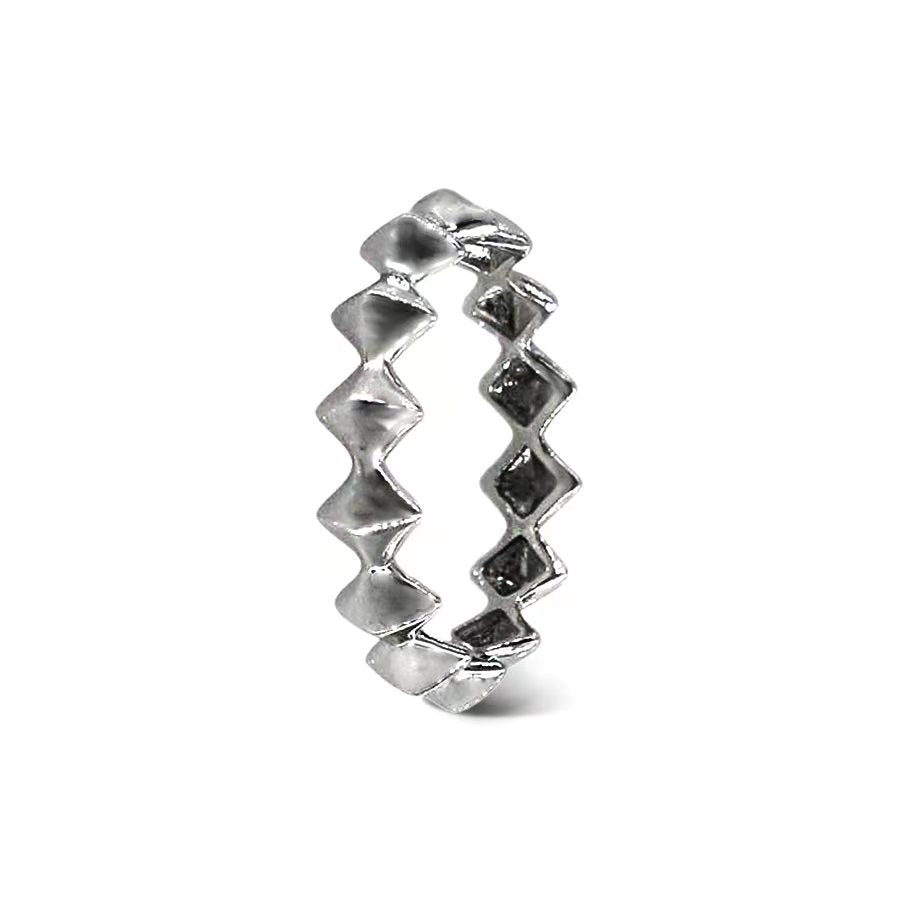 Strata Diamond Shape Rings Set in Sterling Silver