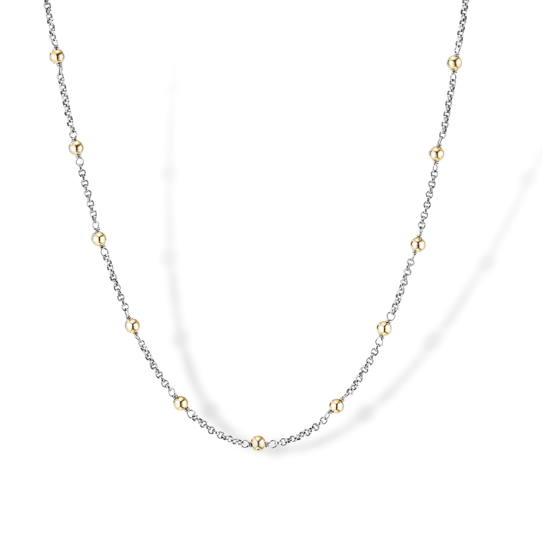 Filigree Exclusive Two Tone Necklace Chain - Divine Jewels