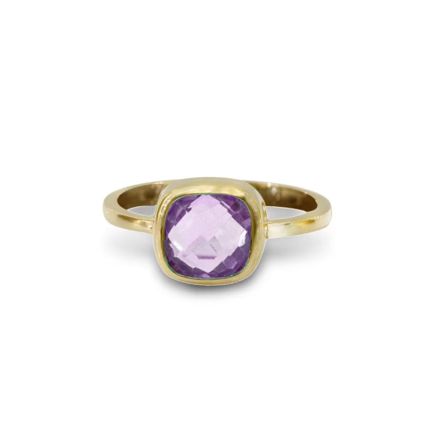 Candy Ring with Amethyst in 10K Yellow Gold, 7mm