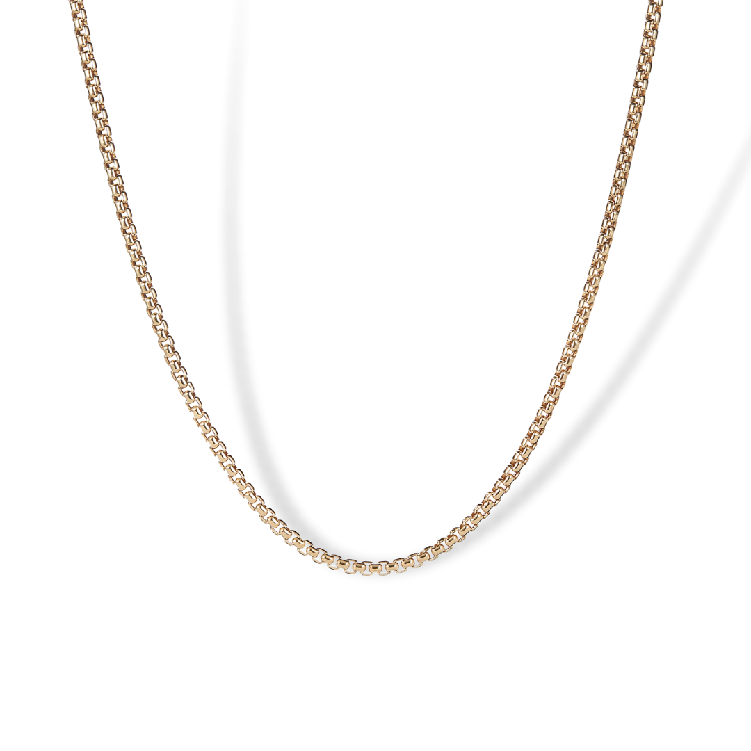 Baby Box Link Necklace in 18K Gold