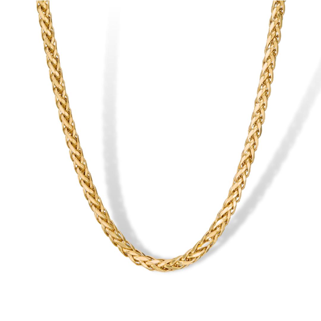 Hollow Wheat Link Bracelet in 14K Yellow Gold