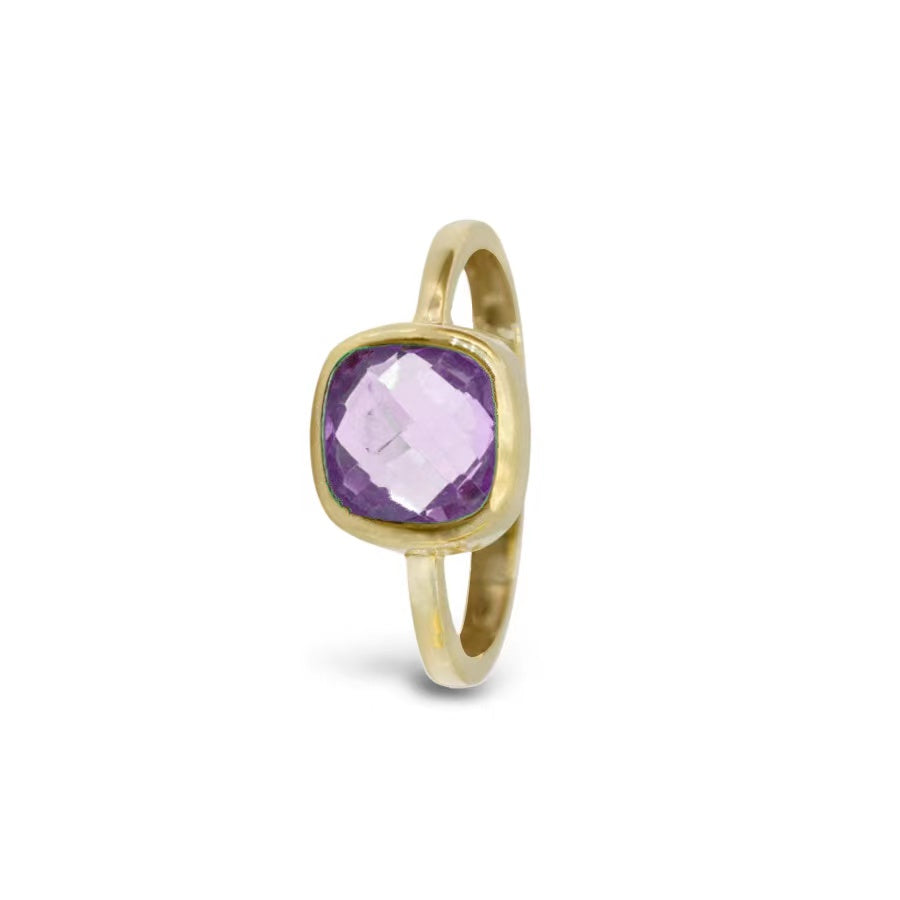 Candy Ring with Amethyst in 10K Yellow Gold, 7mm