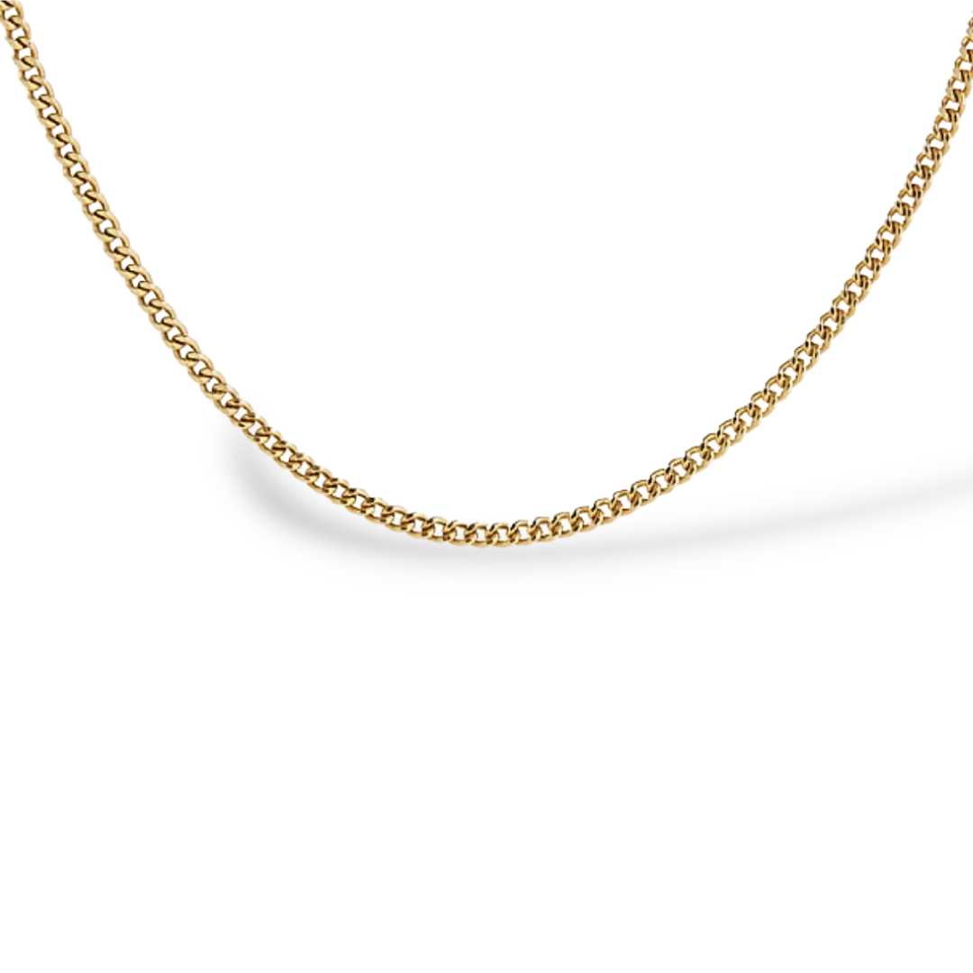 Flat Curb Chain in 10K Gold