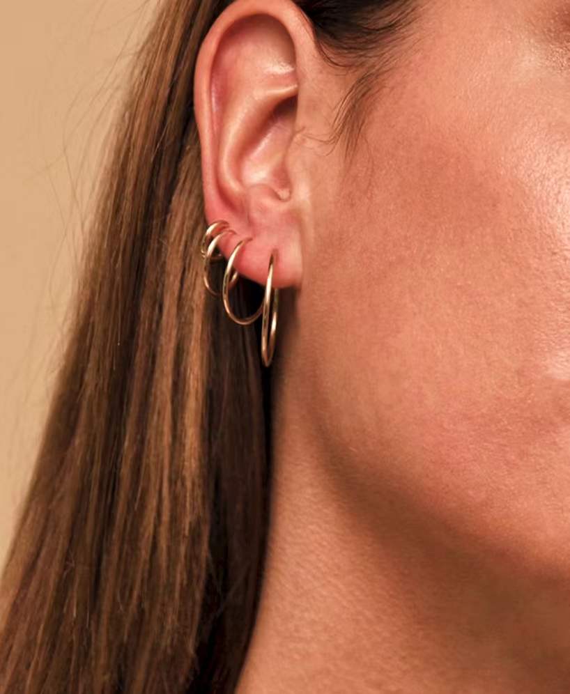 Strata 4 Layers Endless Hoop Earrings in 14K Gold Filled