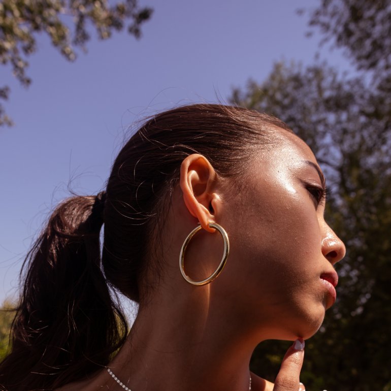 Bold Oversize Round Hoop Earring in 10k Gold-Yellow