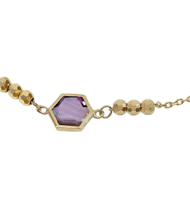 Candy Bracelet with Amethyst in 10K Yellow Gold