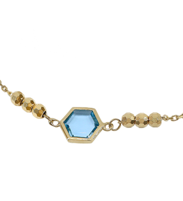 Candy Bracelet with Topaz in 10K Yellow Gold
