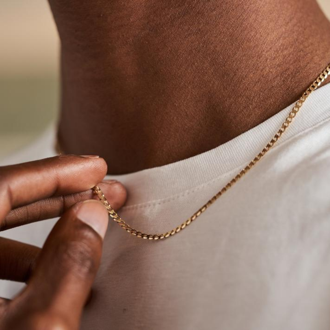 Flat Curb Chain in 10K Gold