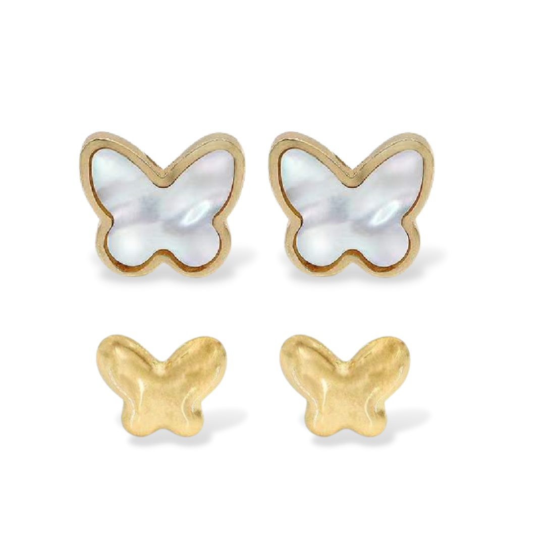 Shareable Butterfly Stud Earrings in 10k Gold