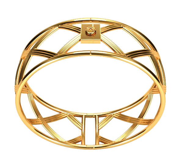 Truss Structure Bangle in 18 K