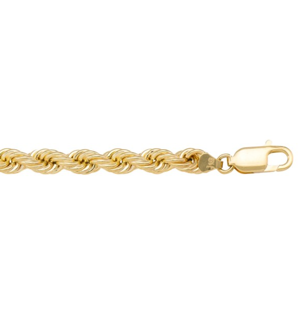 Extra Wide Chunky Hollow Rope Chain Necklace in 10K Gold, 8mm