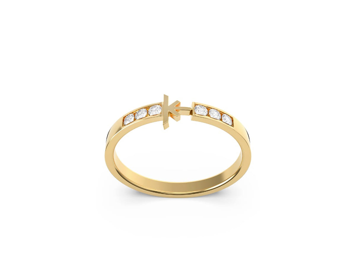 Truss Ring in 18 K and Diamonds