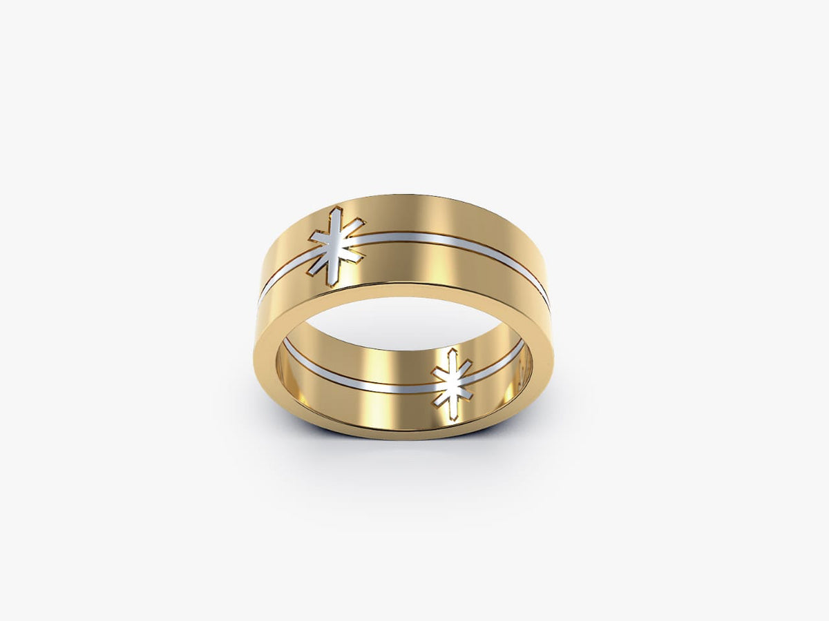 Truss 3 Shareble Ring in 18 K Yellow Gold