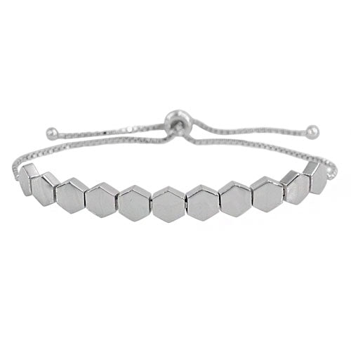 Hexagon Earrings in Sterling Silver