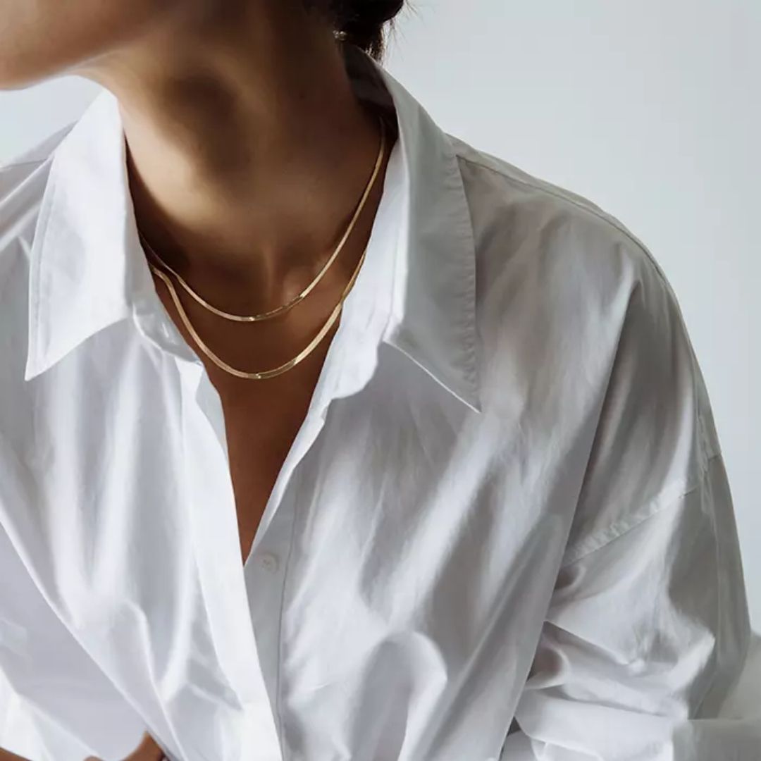 Herringbone Chain in 3.5mm- 10k Yellow Gold