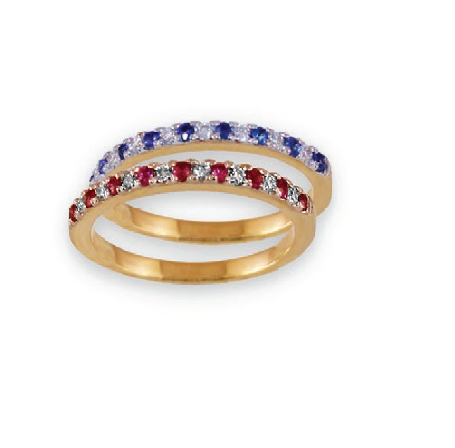 Stackable Sharable Ring with Diamond in 14K Gold