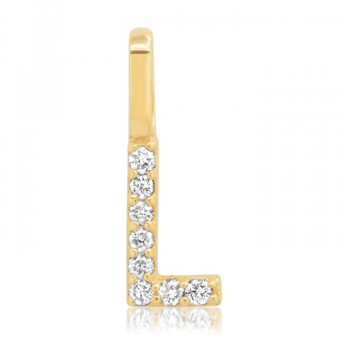 Gold Diamond Alphabet Pendants -14k Yellow Gold