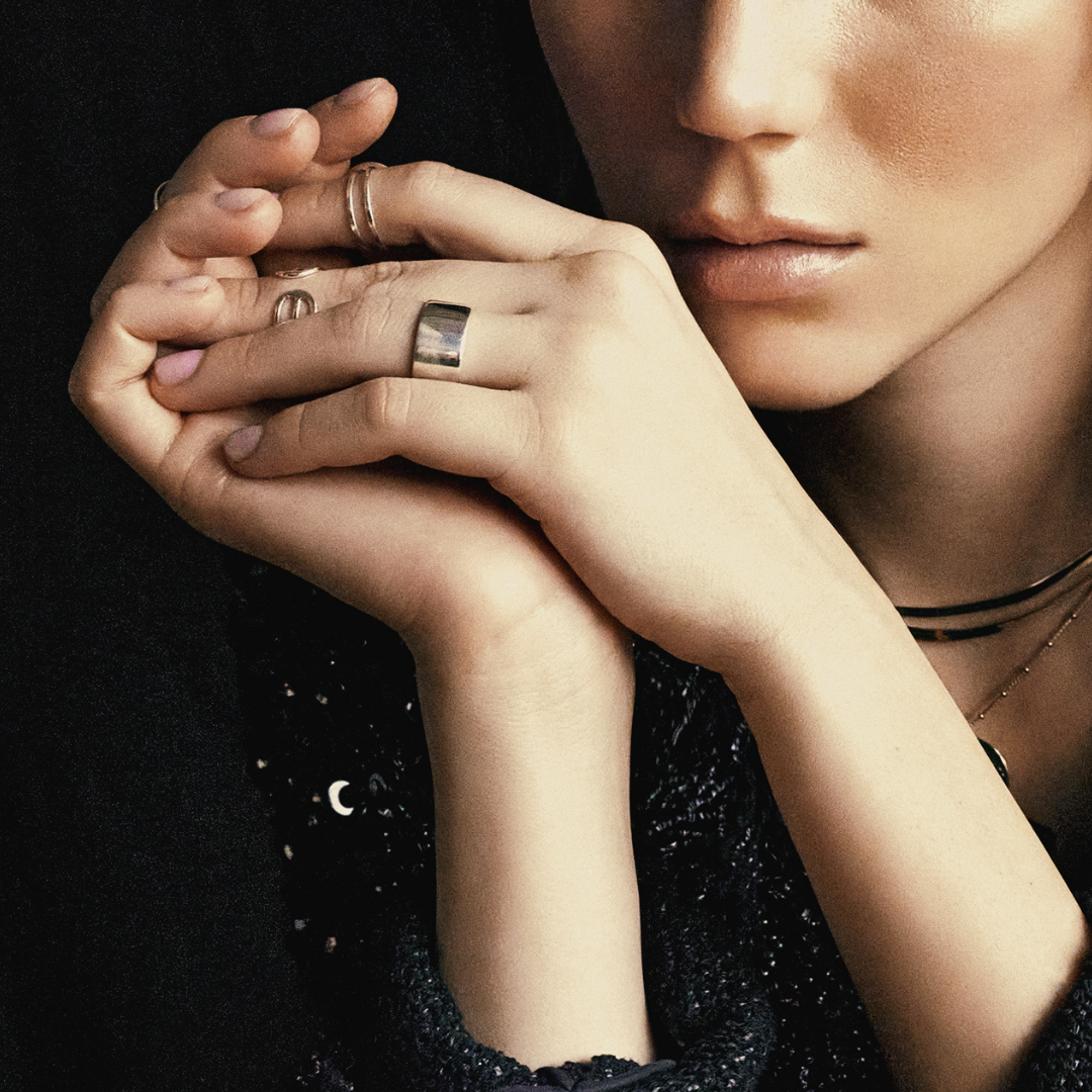 Geometry Multi Line Stack Ring in Sterling Silver