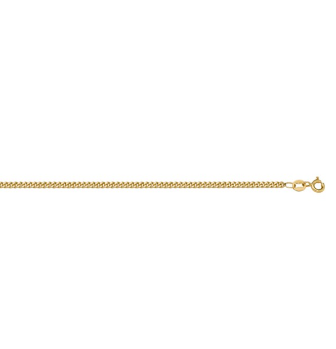 Thin Curb Link Necklace in 14K Gold