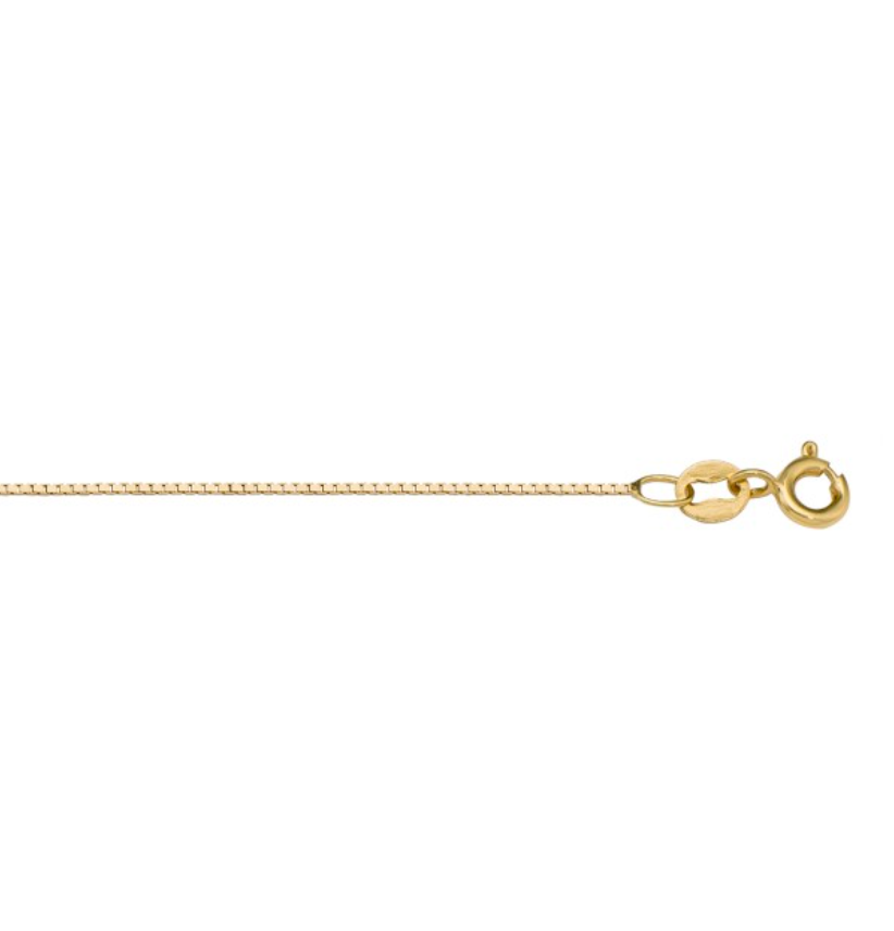 Baby Box Link Necklace in 18K Gold