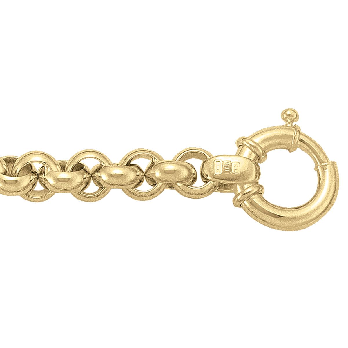 Hollow Bold Link Bracelet in 14K Gold-Yellow/White