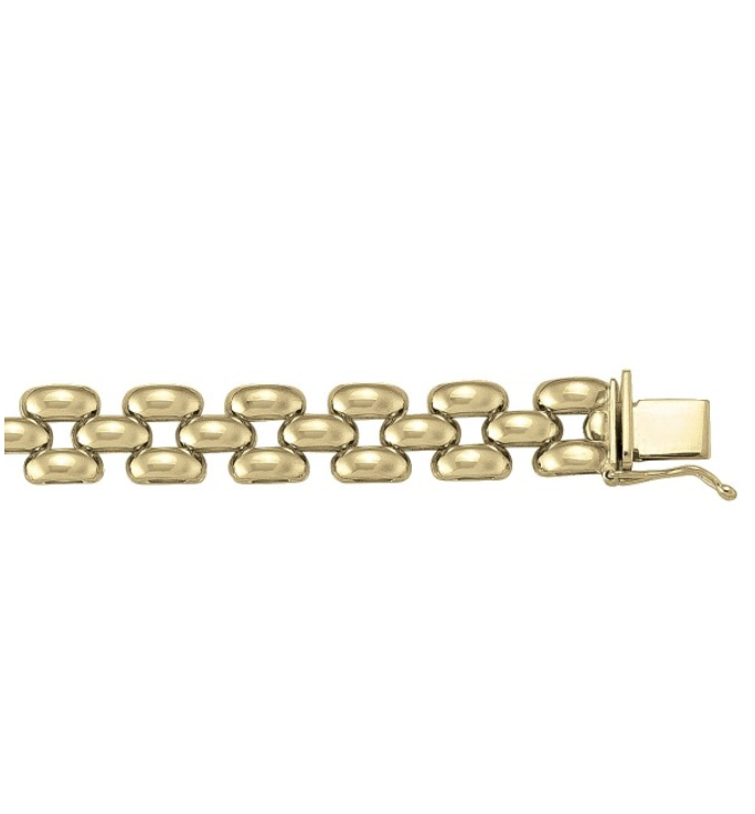 Bold Triple Beaded Link Chain in 14K Yellow Gold