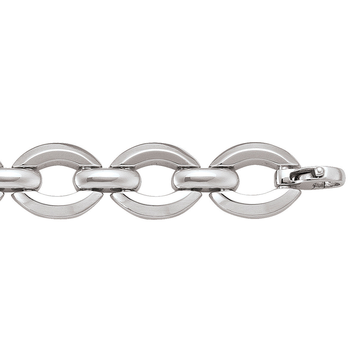 Hollow Bold Link Bracelet in 14K White Gold