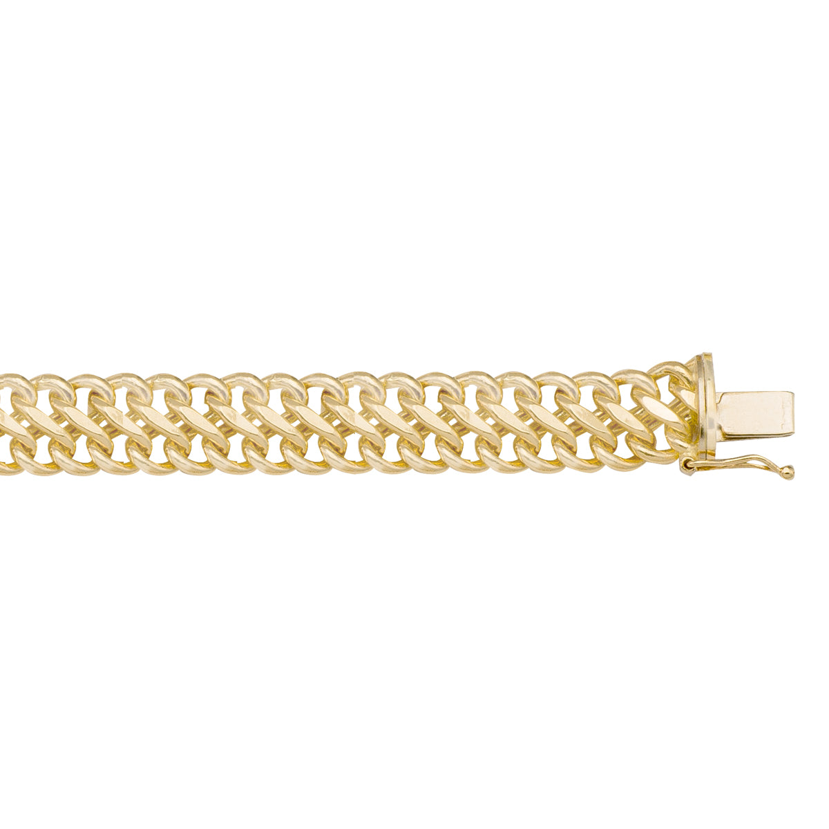 Hollow Bold Double Link Bracelet in 14K Gold-Yellow