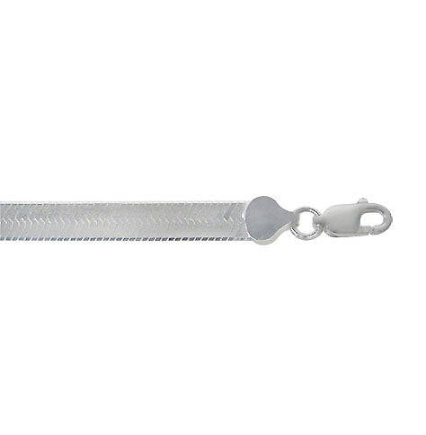 Wide Herringbone Chain in Sterling Silver