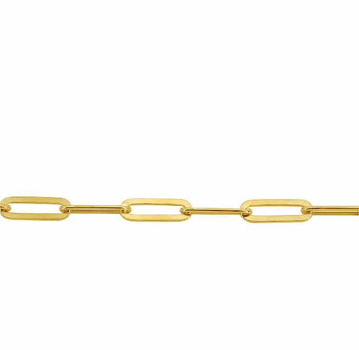 Perperclip Chain Bracelet in 18k Gold Plated Sterling Silver, 4mmW