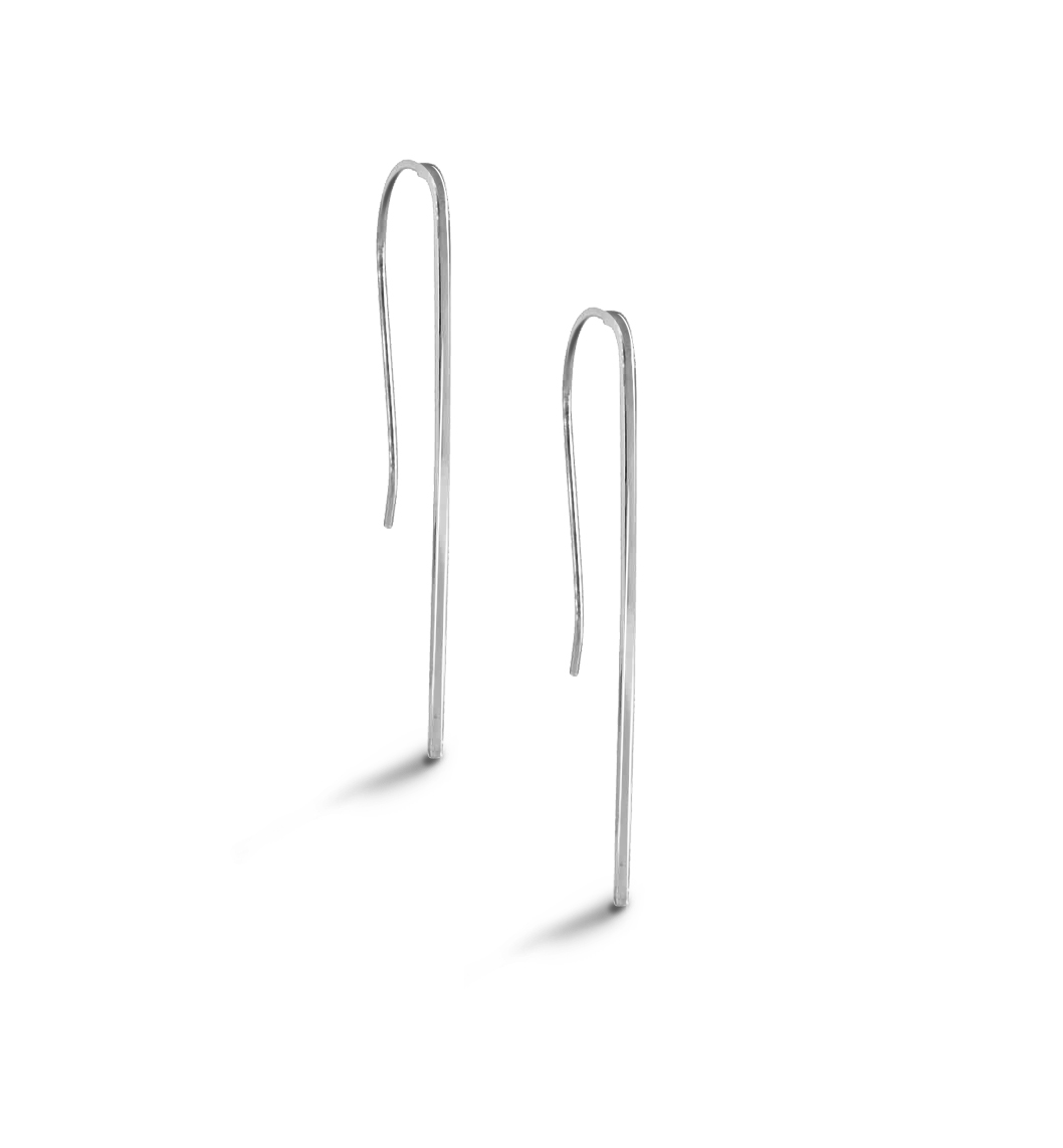Line Earrings in Sterling Silver, two lenghts