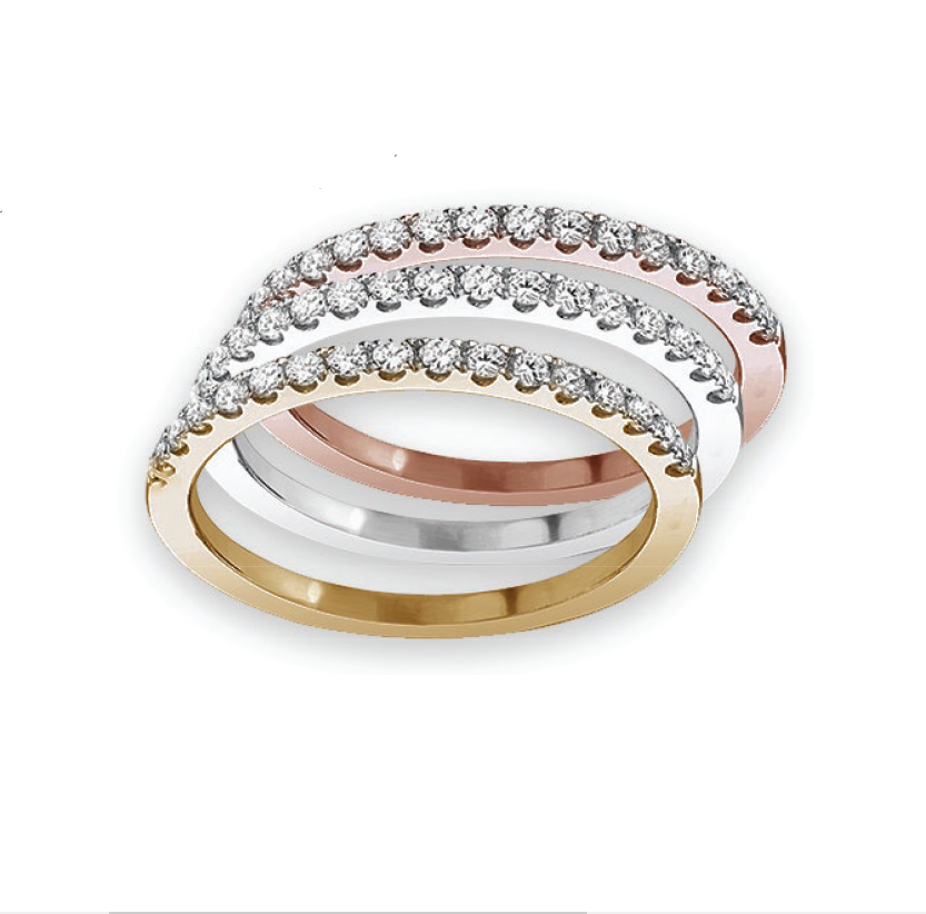 Stackable Sharable Ring with Diamond in 14K Gold